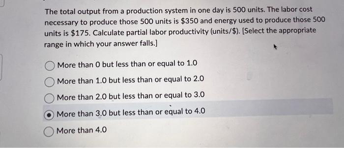 Solved The total output from a production system in one day | Chegg.com