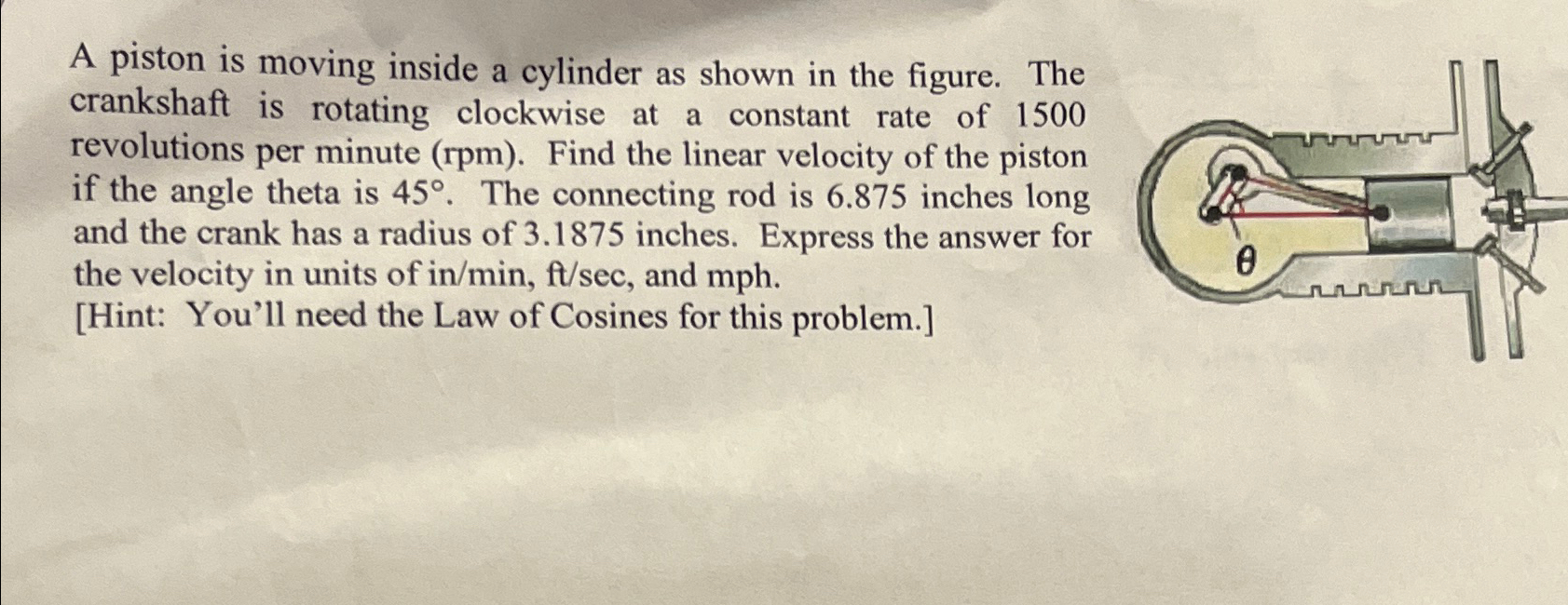 Solved A piston is moving inside a cylinder as shown in the | Chegg.com
