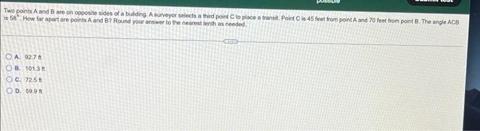 Solved Two points A and B are on opposite sides of a | Chegg.com