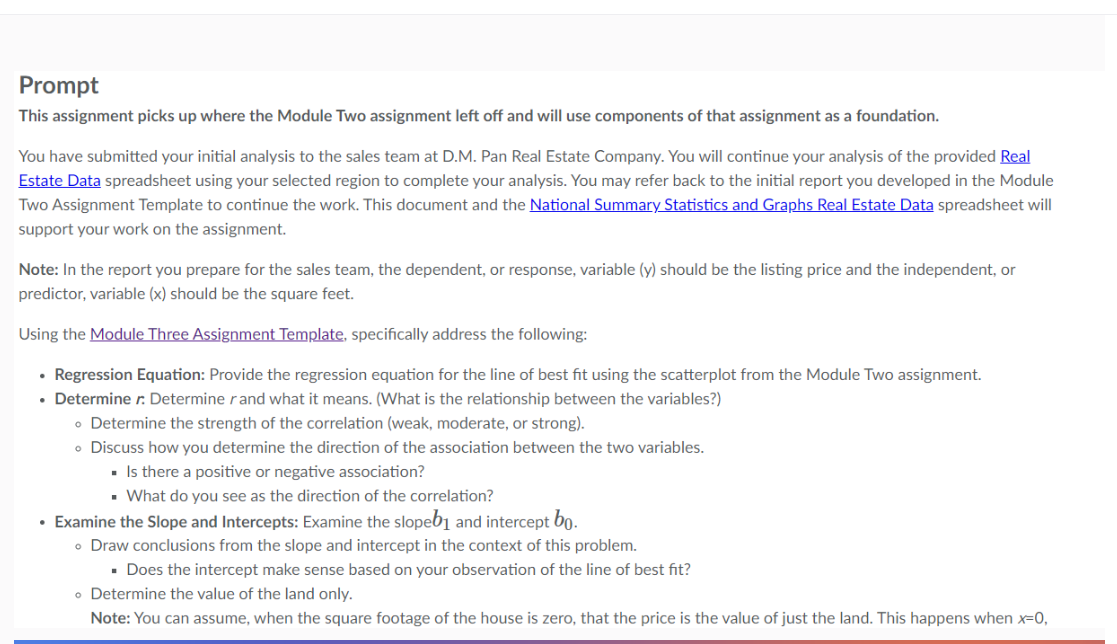 Solved PromptThis assignment picks up where the Module Two | Chegg.com