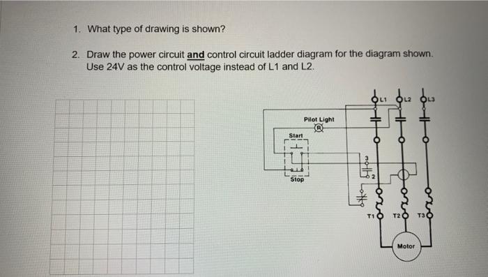 Solved 1. What type of drawing is shown? 2. Draw the power | Chegg.com