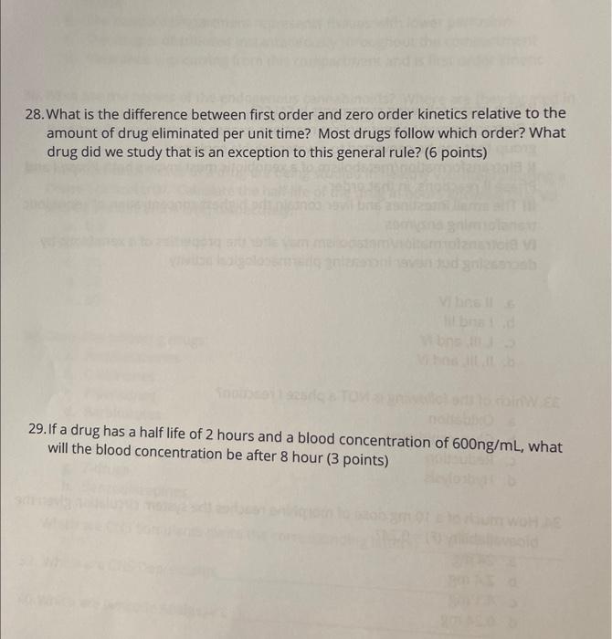 Solved 28. What is the difference between first order and | Chegg.com