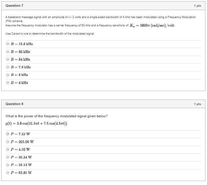 Solved Question 4 1 pts An envelope detector is used to | Chegg.com