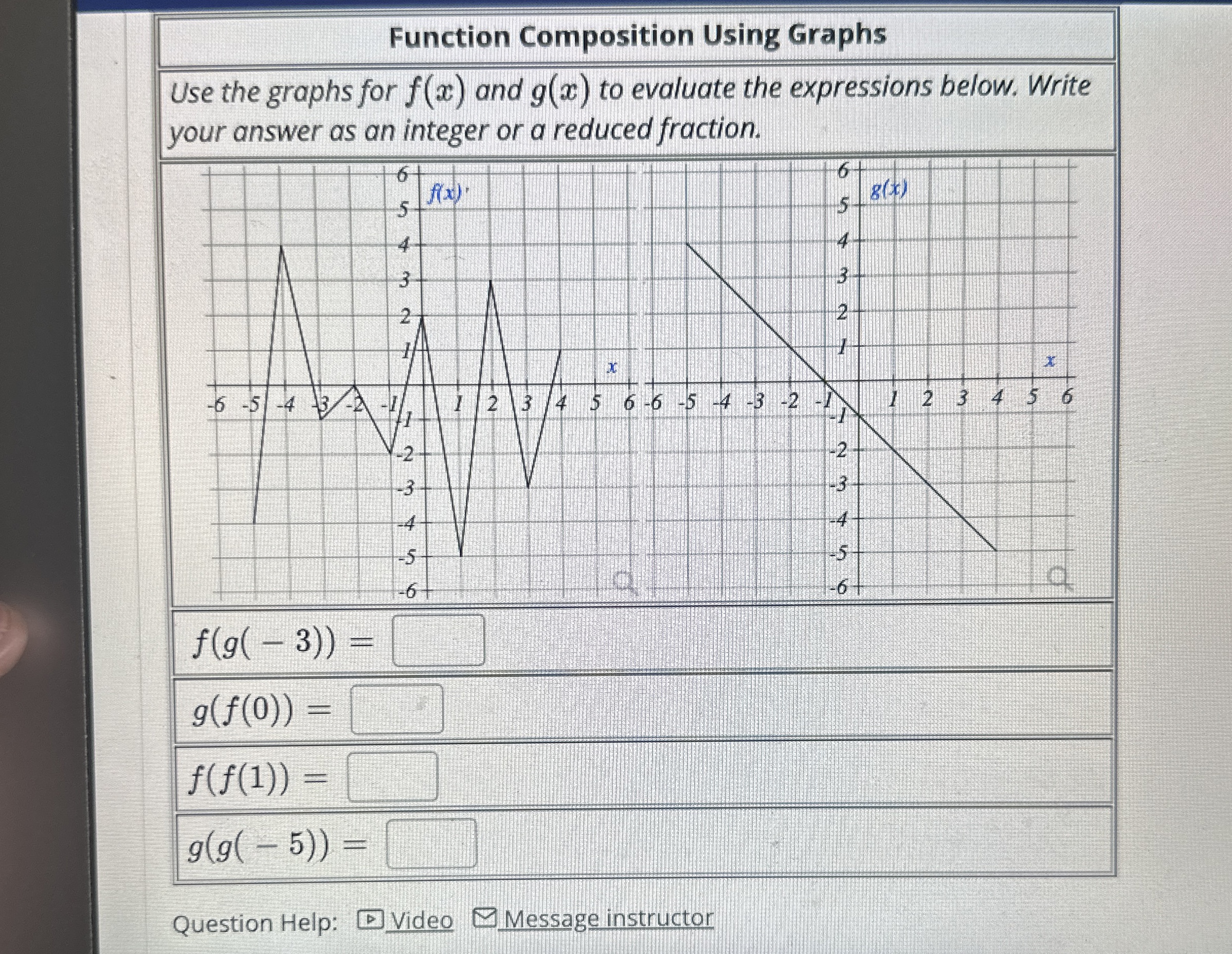 Solved Function Composition Using GraphsUse the graphs for | Chegg.com
