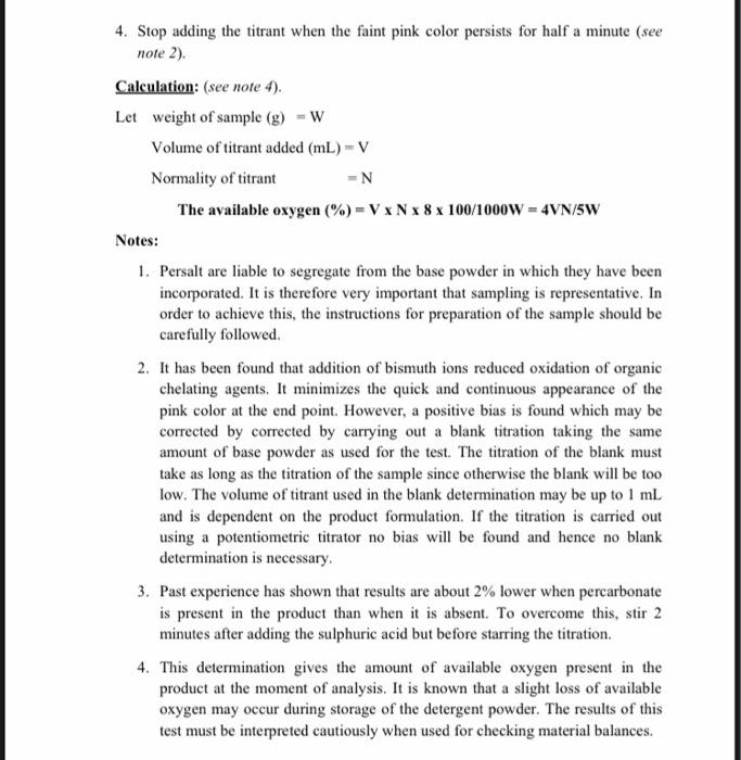 Solved Experiment 11 Determination of available oxygen of a