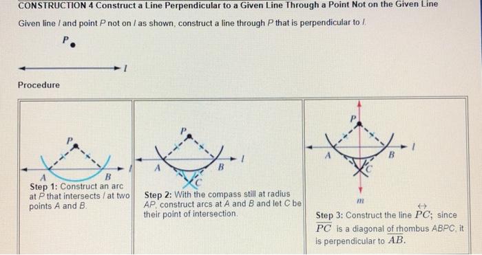 Constructing Perpendicular Lines - Step by Step Procedure