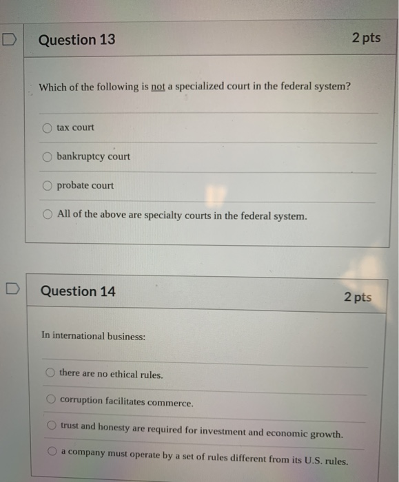 Question 10 2 pts Which of the following is not a | Chegg.com