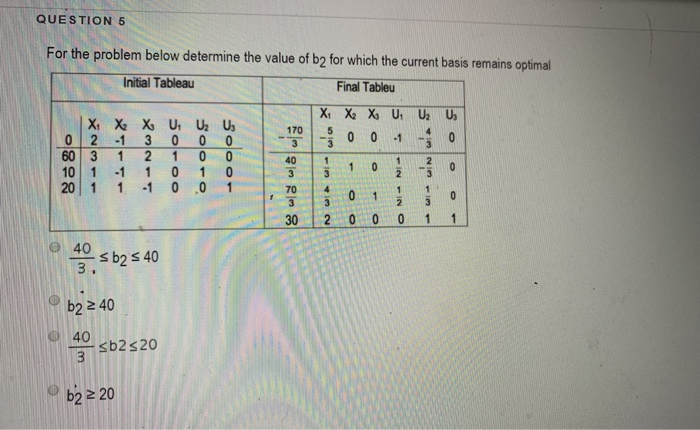 QUESTION 5 For The Problem Below Determine The Value | Chegg.com