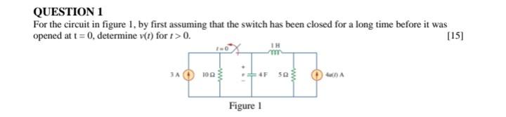 Solved QUESTION 1 For the circuit in figure 1, by first | Chegg.com