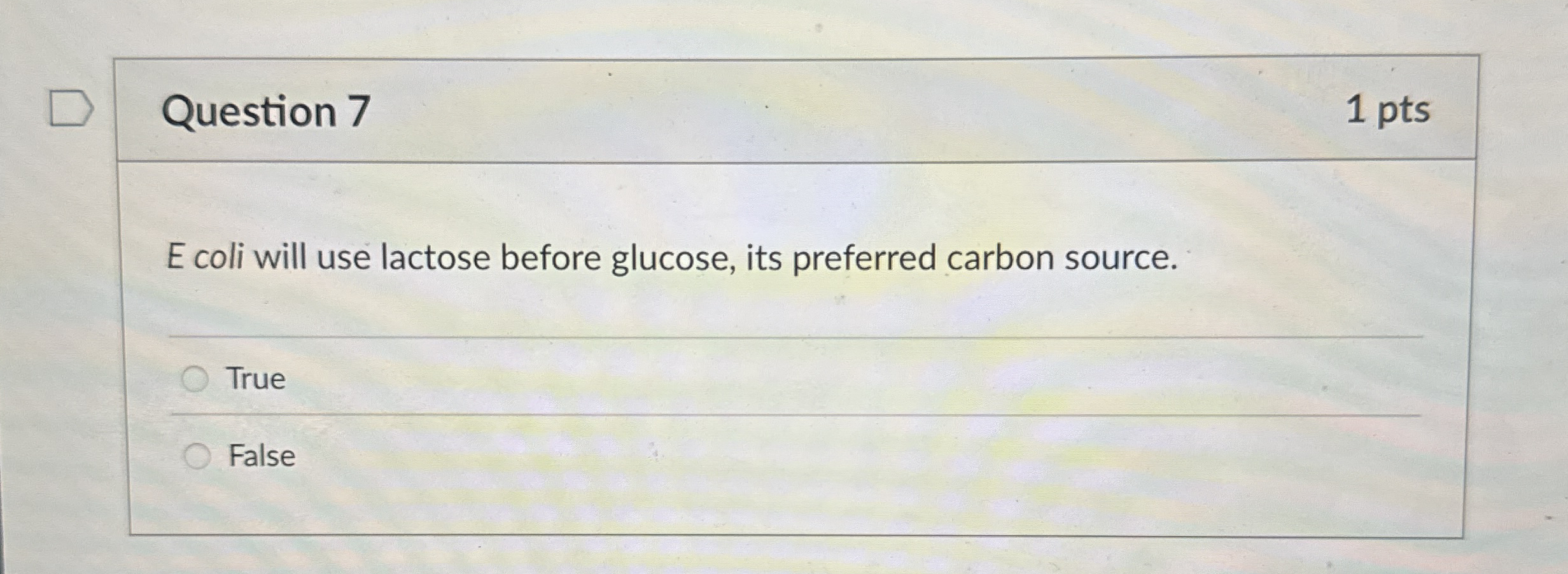 Solved Question 71 ﻿ptsE coli will use lactose before | Chegg.com