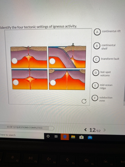 Solved Identify the four tectonic settings of igneous