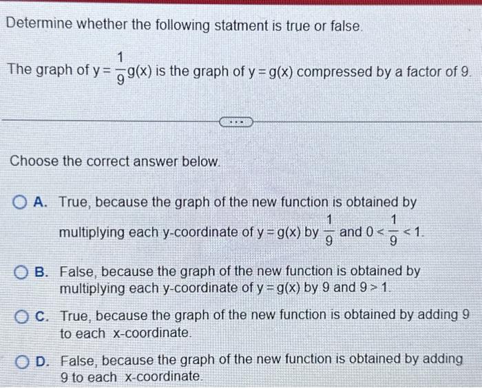 Solved Determine whether the following statment is true or | Chegg.com