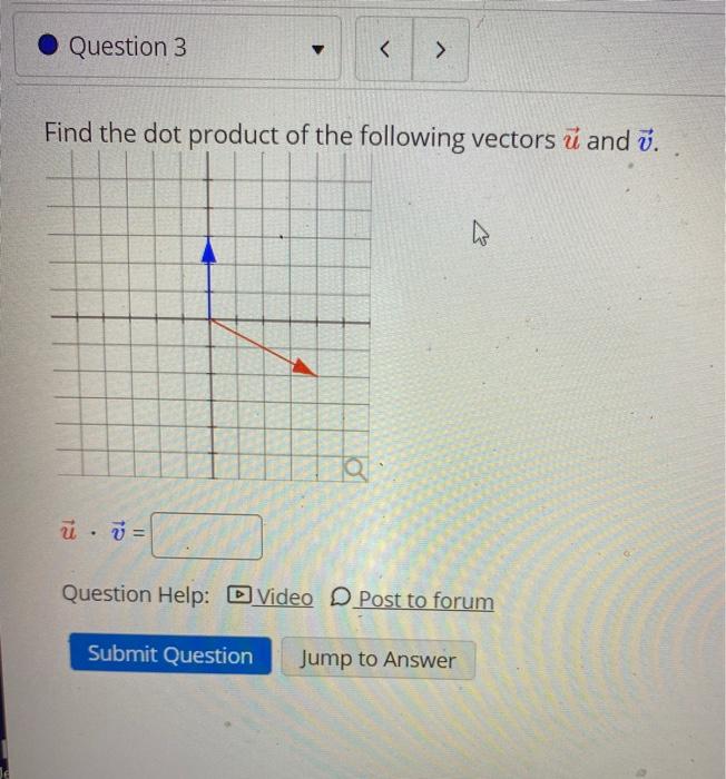 Solved Question 3 Find The Dot Product Of The Following Chegg Com