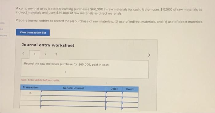 Solved A company that uses job order costing purchases | Chegg.com