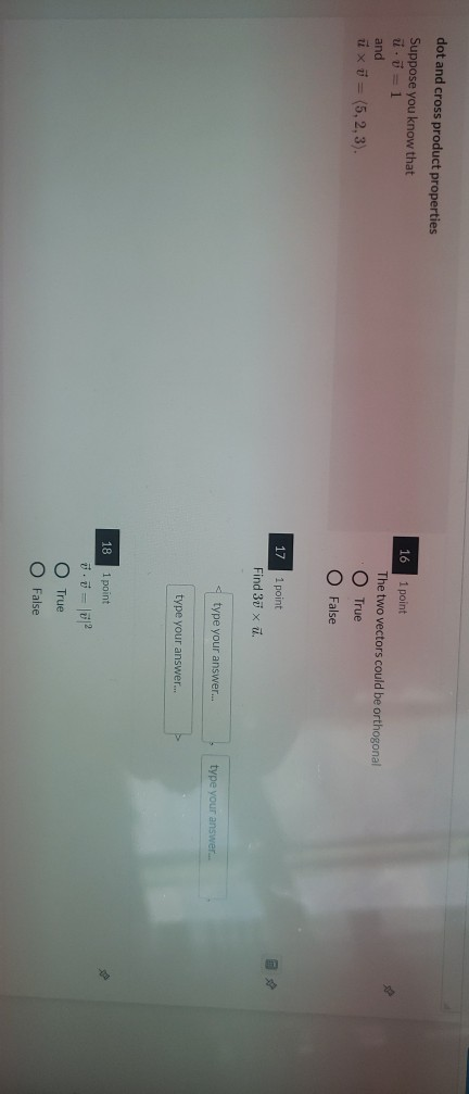 Solved Dot And Cross Product Properties 16 Suppose You Kn Chegg Com