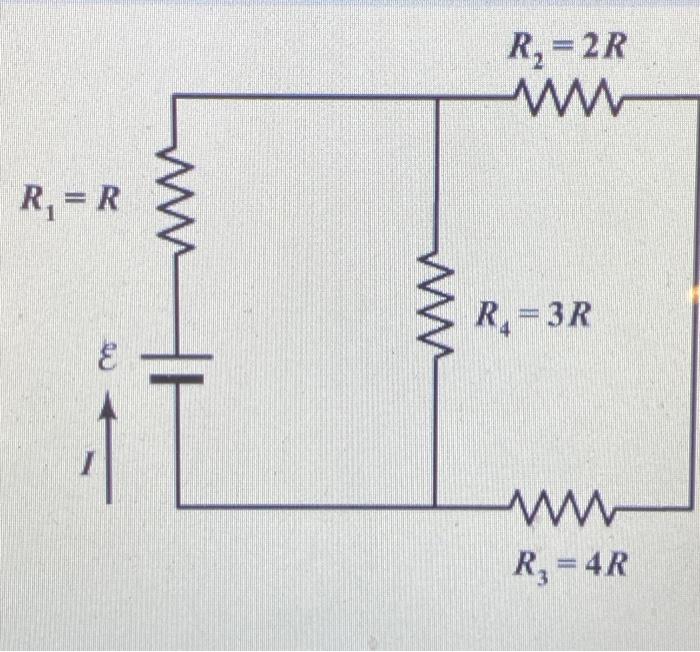 Solved Four resistors are connected to a battery as shown in