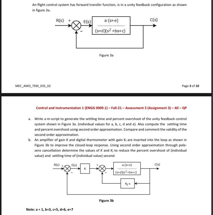 Solved An flight control system has forward transfer | Chegg.com