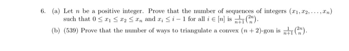 6. (a) Let n be a positive integer. Prove that the | Chegg.com