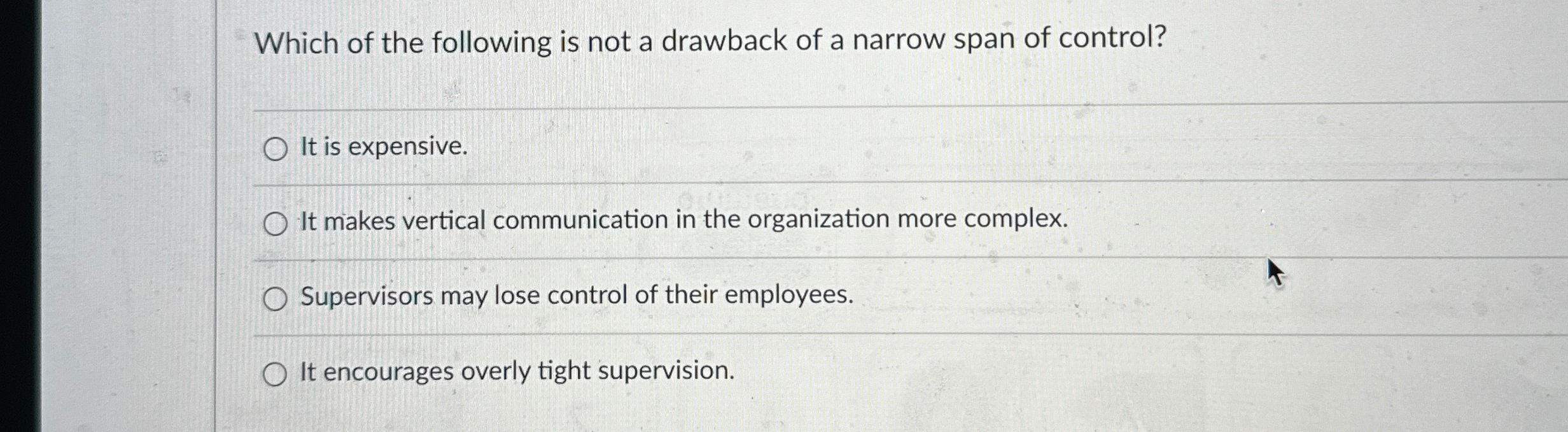 Solved Which of the following is not a drawback of a narrow