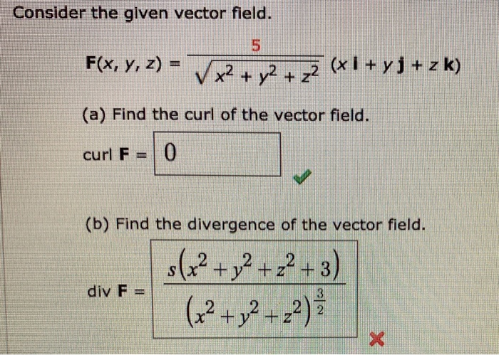 Solved Consider The Given Vector Field F X Y Z 2 V X2