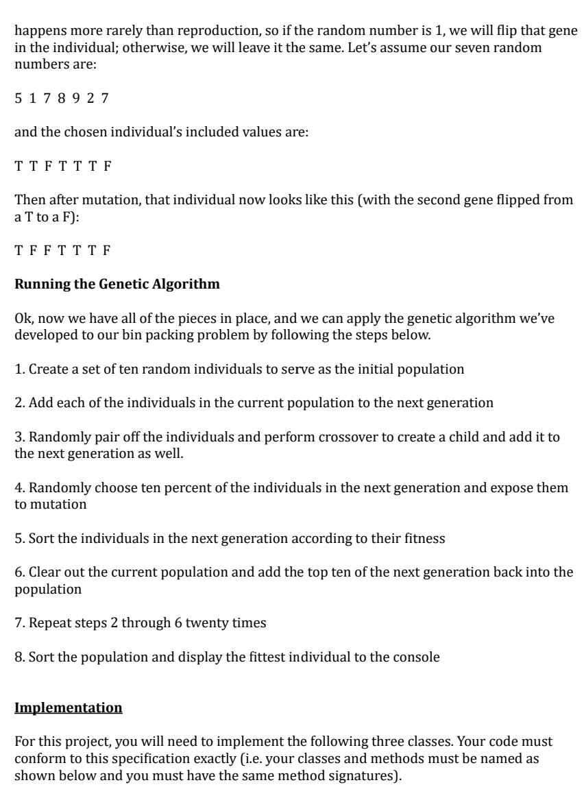 Solved Background Genetic algorithms are based on the | Chegg.com