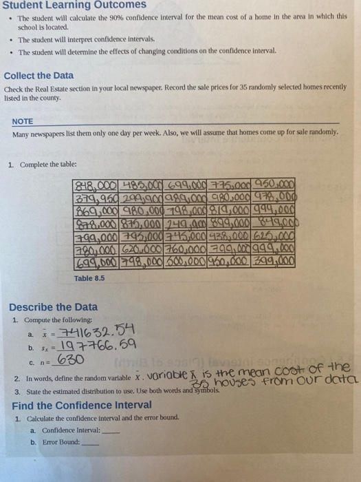 Solved: Student Learning Outcomes • The Student Will Calcu ...