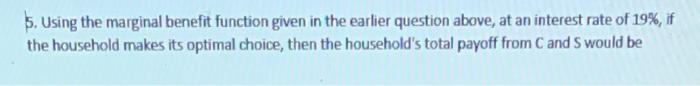 5. Using the marginal benefit function given in the | Chegg.com