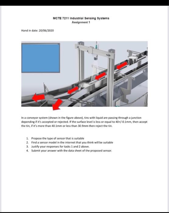 Solved MCTE 7211 Industrial Sensing Systems Assignment 1