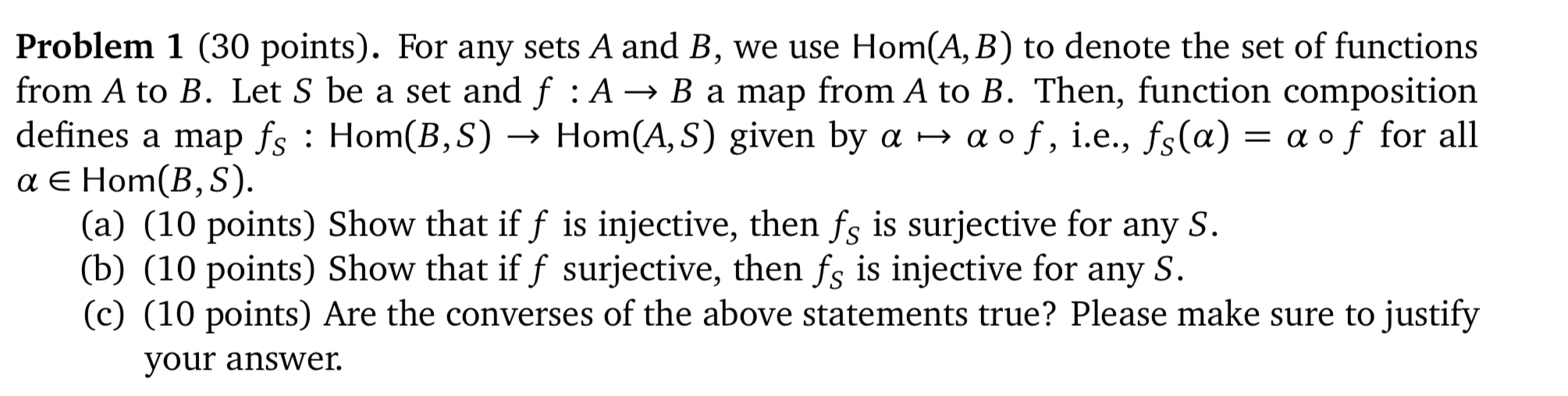 Solved Problem 1 (30 ﻿points). ﻿For any sets A and B, ﻿we | Chegg.com