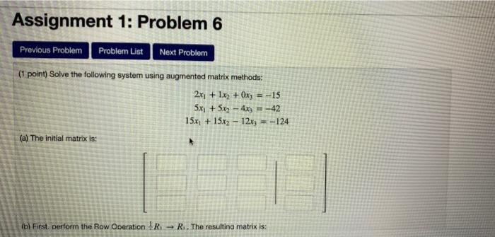 Solved Assignment 1: Problem 6 Previous Problem Problem List | Chegg.com