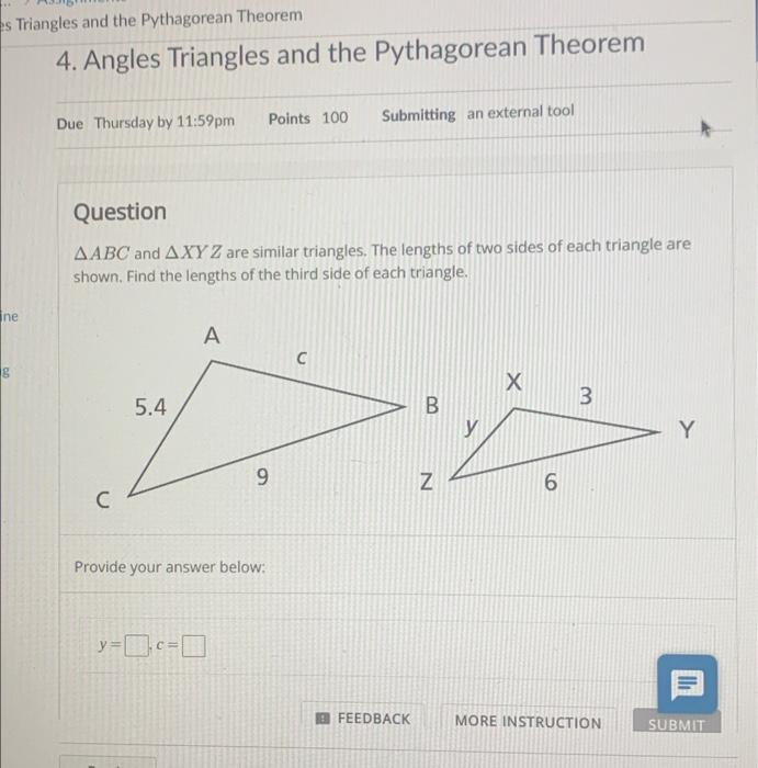 Solved es Triangles and the Pythagorean Theorem 4. Angles