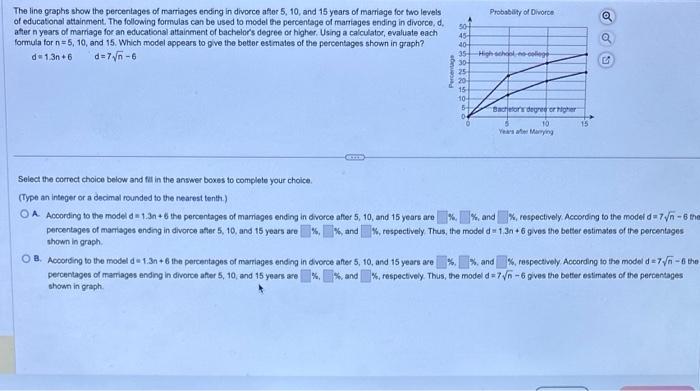 Solved The line graphs show the percentages of marriages | Chegg.com