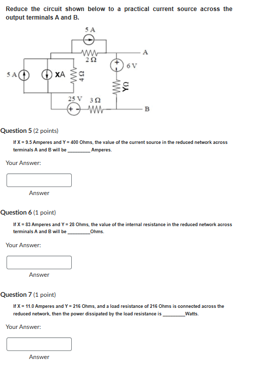 Solved Reduce the circuit shown below to a practical current | Chegg.com