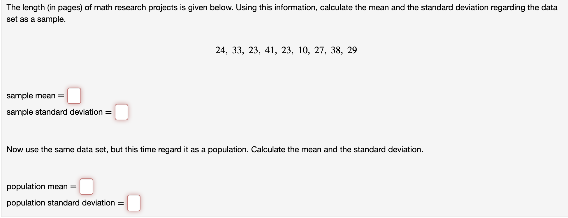 Solved the length in pages of math research projects is chegg
