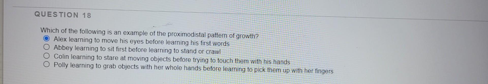 Solved QUESTION 18 Which of the following is an example of | Chegg.com