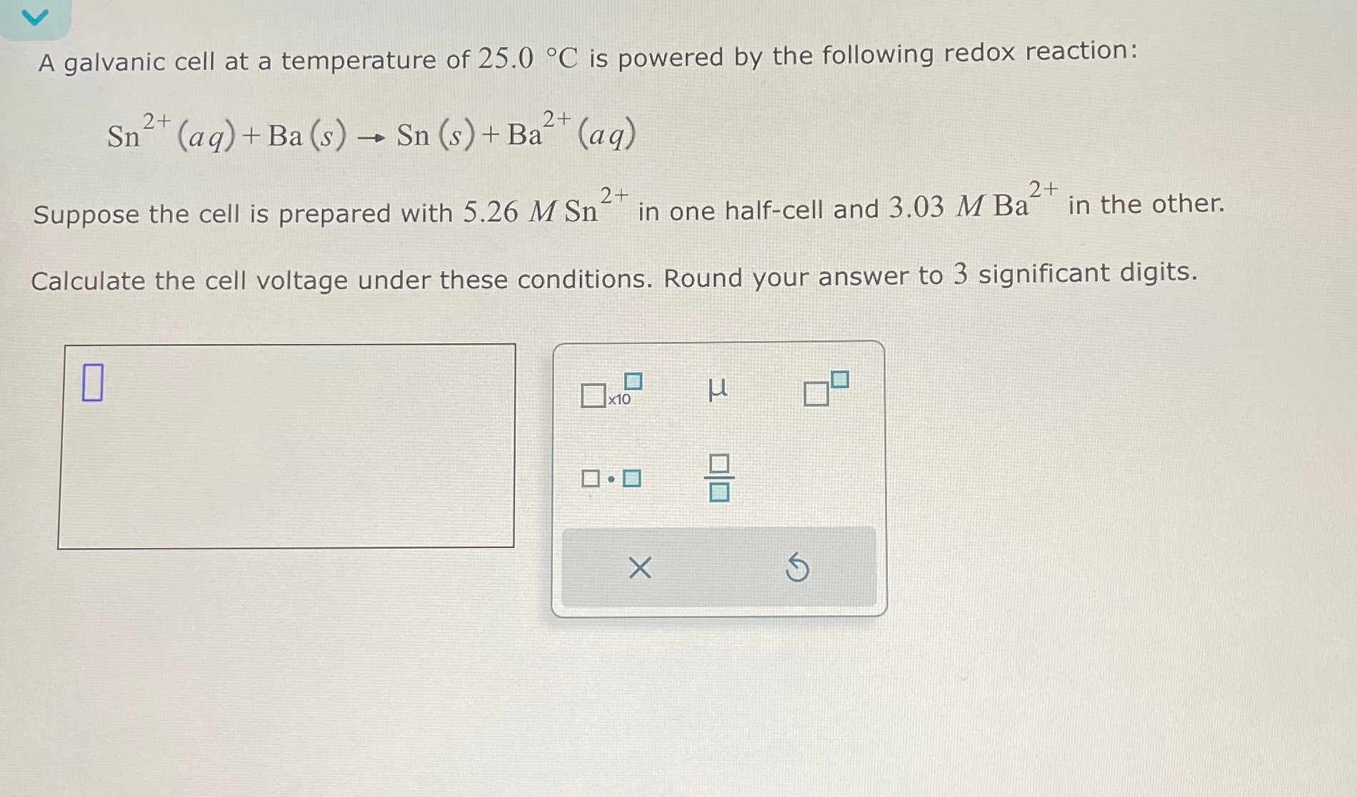 Solved A Galvanic Cell At A Temperature Of 250°c ﻿is 5440