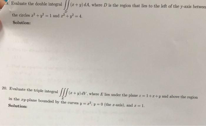 Solved 9 Evaluate The Double Integral X Y Da Whe Chegg Com