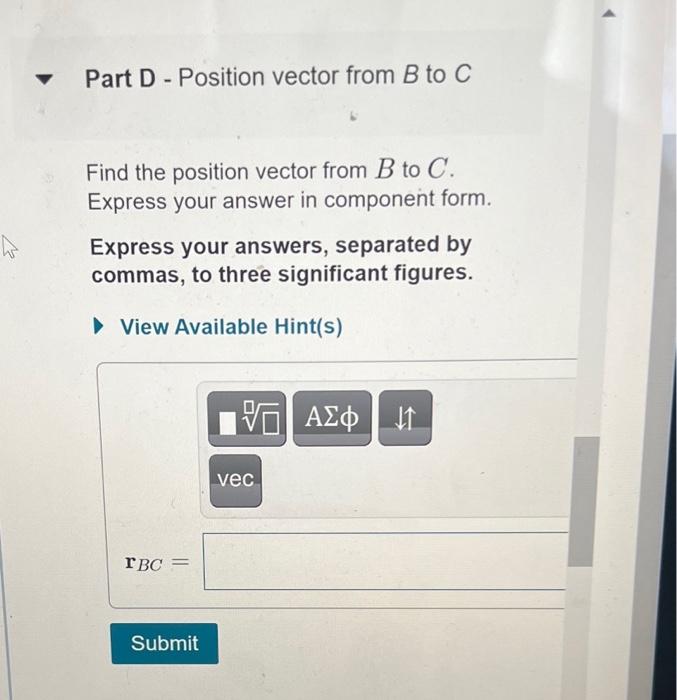 Solved Learning Goal: To find a position vector between two | Chegg.com