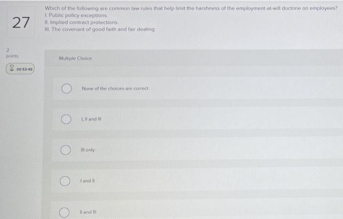 Solved 27 Which of the following are common law rules that | Chegg.com