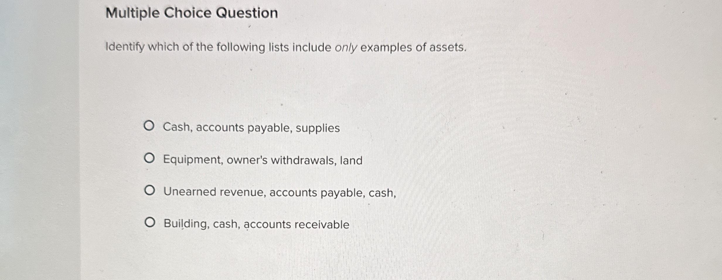 Multiple Choice QuestionIdentify which of the | Chegg.com