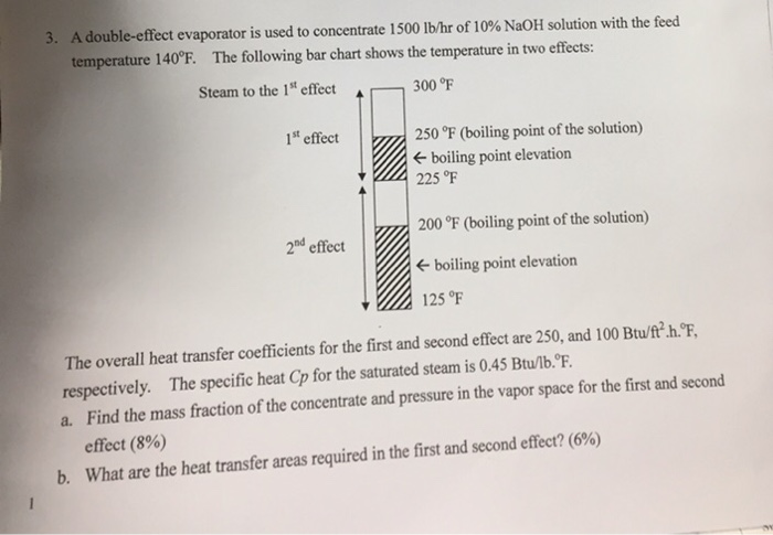 3. A double-effect evaporator is used to concentrate | Chegg.com