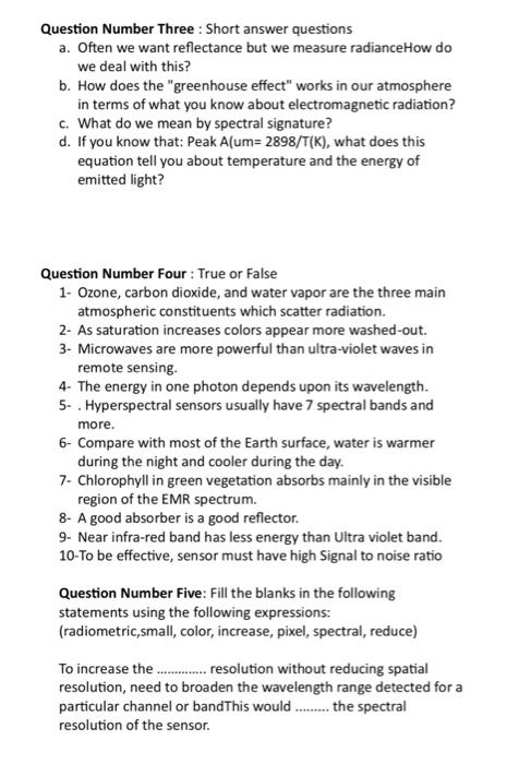 Question Number Three: Short answer questions a. | Chegg.com