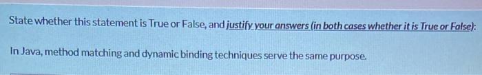Solved State whether this statement is True or False, and | Chegg.com