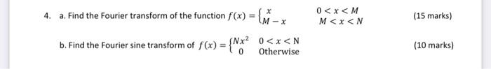 Solved 4. a. Find the Fourier transform of the function | Chegg.com