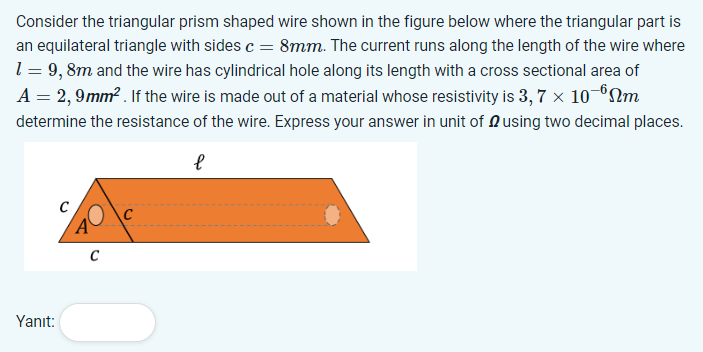 Solved Consider the triangular prism shaped wire shown in | Chegg.com
