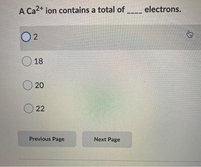 ca2  ion total number of electrons