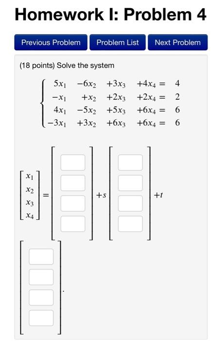 Solved Homework I: Problem 4 Previous Problem Problem List | Chegg.com