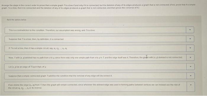 Solved Arrange the steps in the correct order to prove that | Chegg.com