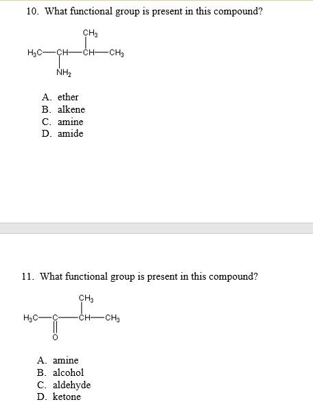 Solved 10. What functional group is present in this | Chegg.com