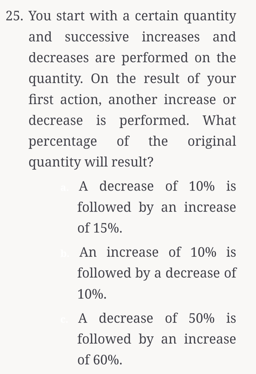 Solved 25. You start with a certain quantity and successive | Chegg.com